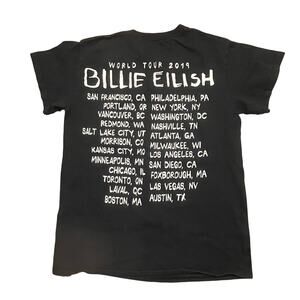 Billie Eilish World Tour 2019 T Shirt  Women Small Black Concert Graphic Tee